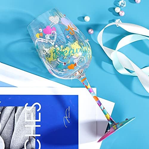 NymphFable 15oz Handgemalter Weinglas - Personalisiertes Geschenk für Frauen - Ideal für Geburtstage und Geschenke